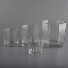 China 250ml Polygon Clear Empty Glass Candle Jars wholesales manufacturer