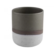 China Decorative Matte Glazing Candle Ceramic Jar Whte Grey wholesale manufacturer