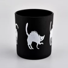 China Matte Black Glass Candle Holder With Custom Logo manufacturer