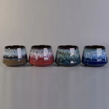 China Customized transmutation glazed ceramic candle jars manufacturer