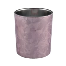 China 300ml Custom shining plating glass empty candle jars for candle making home decoration manufacturer