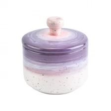 China In bulk empty ceramic candle jar candle holder with lids manufacturer