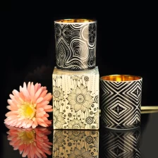 China Suppliers tealight black luxury glass candle holders with custom packaging box manufacturer