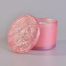 China 10oz 20oz Wholesales luxury pink candle glass vessel with lid manufacturer