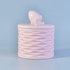 China Unique Embossed Candle Container Ceramic With Lids manufacturer