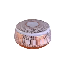 China Sunny glassware empty luxury scented white black ceramic candle vessel with lid manufacturer