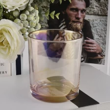 China 10 oz 8 oz Hot sale empty iridescent gold scented glass candle jars home decoration manufacturer