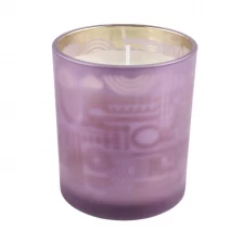 China 8 oz 12 oz empty purple matte glass candle holder home wedding decoration manufacturer