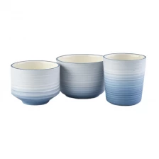 China Chinese porcelain matte blue empty decorative ceramic candle jars manufacturer