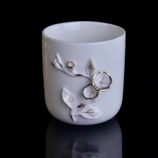 China Wholesales glazed white candle holder ceramic home decor 10oz manufacturer