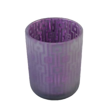China Luxury Home Decorative Frosted Glass Candle Jar And Laser Engraved Inside manufacturer
