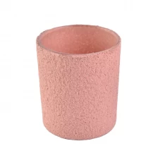 China Wholesales Home decor pink cylinder decorative empty cement candle vessel manufacturer