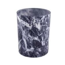 China Marble Pattern Glass Candle Jars For Home Decoration manufacturer