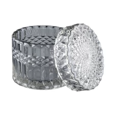 China 10oz large Supplier decorative glass candle vessel with lid manufacturer