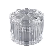 China 150ml Embossed Crystal Glass Candle Jar With Luxury Lids for candle making wholesale manufacturer