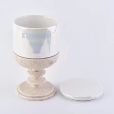 China Wedding decor standing cement and ceramic candle holder candelabra with lid manufacturer