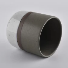 China Round Glazing Candle Ceramic Jar Grey wholesale manufacturer