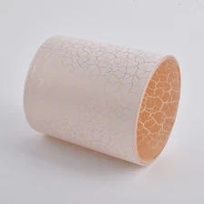 China White Crack Glass Candle Jas Wholesale manufacturer