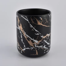 China 8 oz 10 oz Luxury empty black custom ceramic candle vessels manufacturer