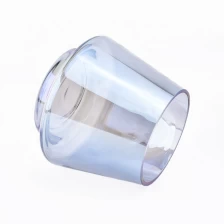 China Home decoration empty iridescent  glass candle jars wholesale manufacturer