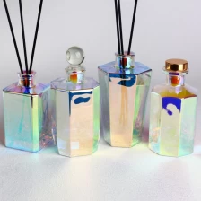 China Prism Electroplated Glass Diffuser Bottles with Caps manufacturer
