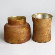 China Distressed Retro Ginger Yellow Ink Bottle Shaped Empty Large-sized Candle Jars manufacturer