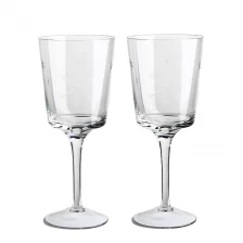 China customized large vintage engraved embossed pressed high quality crystal wine glasses goblets with logo manufacturer