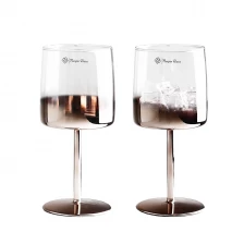中国 カスタム高級モダン昇華装飾北欧平底正方形ワインゴブレットグラス 6 個セット メーカー