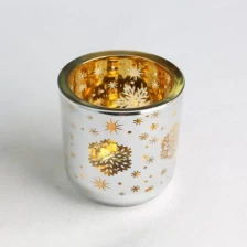 China Jarra de vela de vidro com padrão de floco de neve oco a laser galvanizado velas perfumadas fabricante
