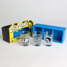 Cina Bicchieri da shot svasati con logo personalizzato da 2 once con confezione regalo in cartone animato stampato a colori personalizzato produttore