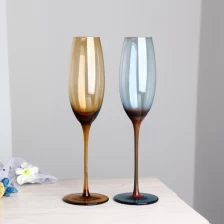 China Colored blue brown champagne glass flutes set of 2 manufacturer
