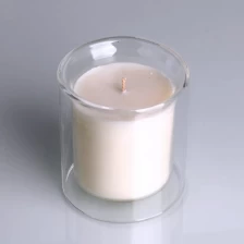 Chine Pots de bougies en verre à double paroi colorée de 8 oz. bougies parfumées à la cire de soja fabricant