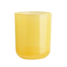 China 8oz 315ml doorzichtige gele glazen kaarshouder met ronde bodem fabrikant