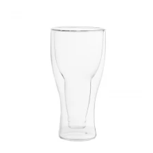 China 12 oz upside down beer bottle shape insulated double wall pint glass tumbler for beer sparkling water manufacturer