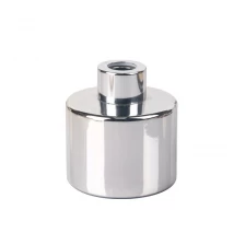 China 100ml 3.5oz cylindrical electroplated silver glass diffuser bottle with silver screw cap manufacturer