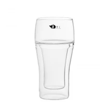 China 275ml 9oz Insulated glass double wall pint glass tumbler for beer manufacturer