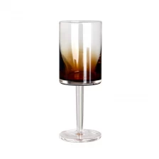 China Lead free crystal cylindrical 250ml 8.5oz tinted gradient brown goblets white wine glass manufacturer