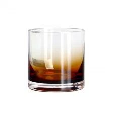 China Lead free crystal cylindrical 300ml 11oz colored gradient brown tumbler whisky glass cup manufacturer