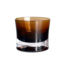 China Lead free crystal 150ml 5oz colored brown whisky glass cup heavy bottom manufacturer