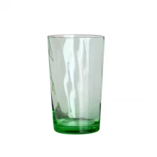 China 16oz tinted transparent green wave glass tumbler manufacturer