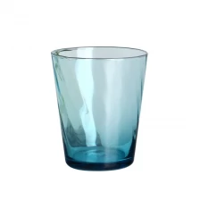 porcelana 10 oz Tinte tintado de vaso de vidrio de onda azul claro transparente fabricante