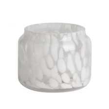 Chine Pot de bougie en verre confettis à pois blancs, artisanat artisanal, 250ml, 7oz fabricant