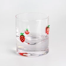 China Wholesale Handmade lead-free crystal old fashioned 3D strawberry inlay decoration clear whiskey glasses for vodka tequila manufacturer