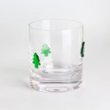 China Custom Personalized lead free crystal rock glasses pine tree inlay design with heavy base whisky glass set for home bar restaurant manufacturer