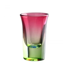 China Custom Logo Printed Flared Tinted Shot Glass with Heavy Bottom manufacturer