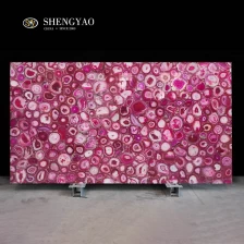 China Luxury Polishing Gemstone Pink Agate Slab & Tile manufacturer