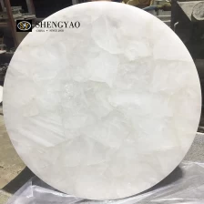 China Tampo de mesa redondo de cristal branco personalizado fabricante
