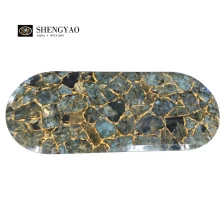 China Customized Semi Precious Stone Labradorite Countertop manufacturer