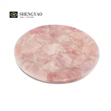 Trung Quốc Mặt bàn tròn bằng thạch anh hồng nhà chế tạo