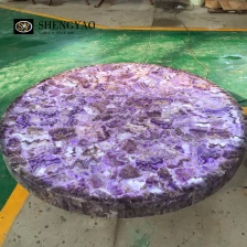 Chine Dessus de table de pierres précieuses de comptoir d'améthyste rétro-éclairé à vendre fabricant